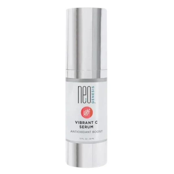 Bottle of NeoGenesis Vibrant C Serum for bright, radiant skin brightening